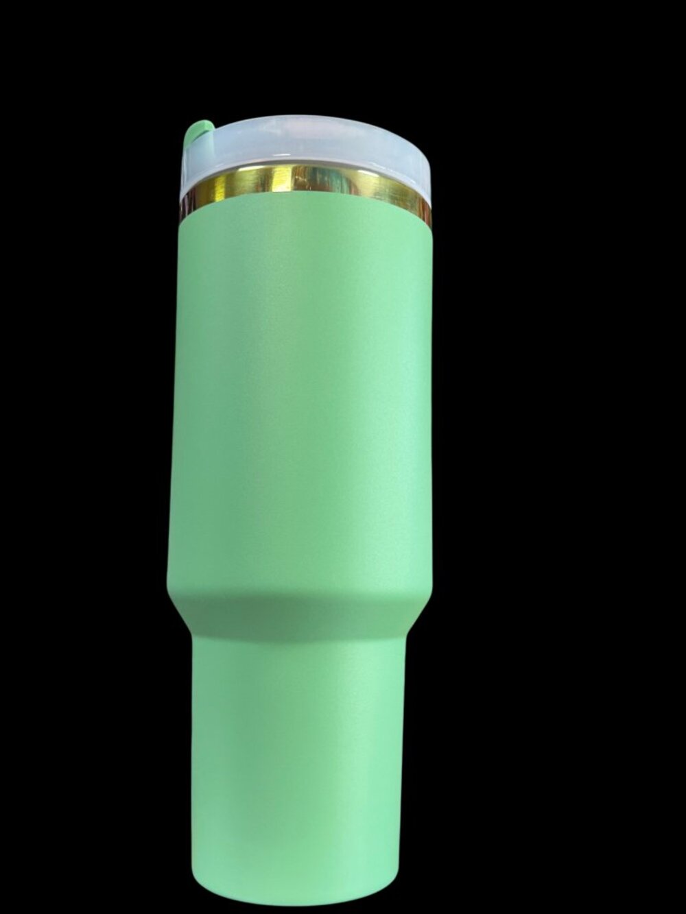 Stainless Steel Tumbler with Handle, Mint Green, 40 oz, with Lid, Metal Straws